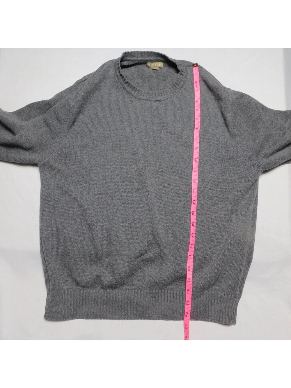 George Men's Gray Crew Neck Sweater Size Large Classic Knit Pullover